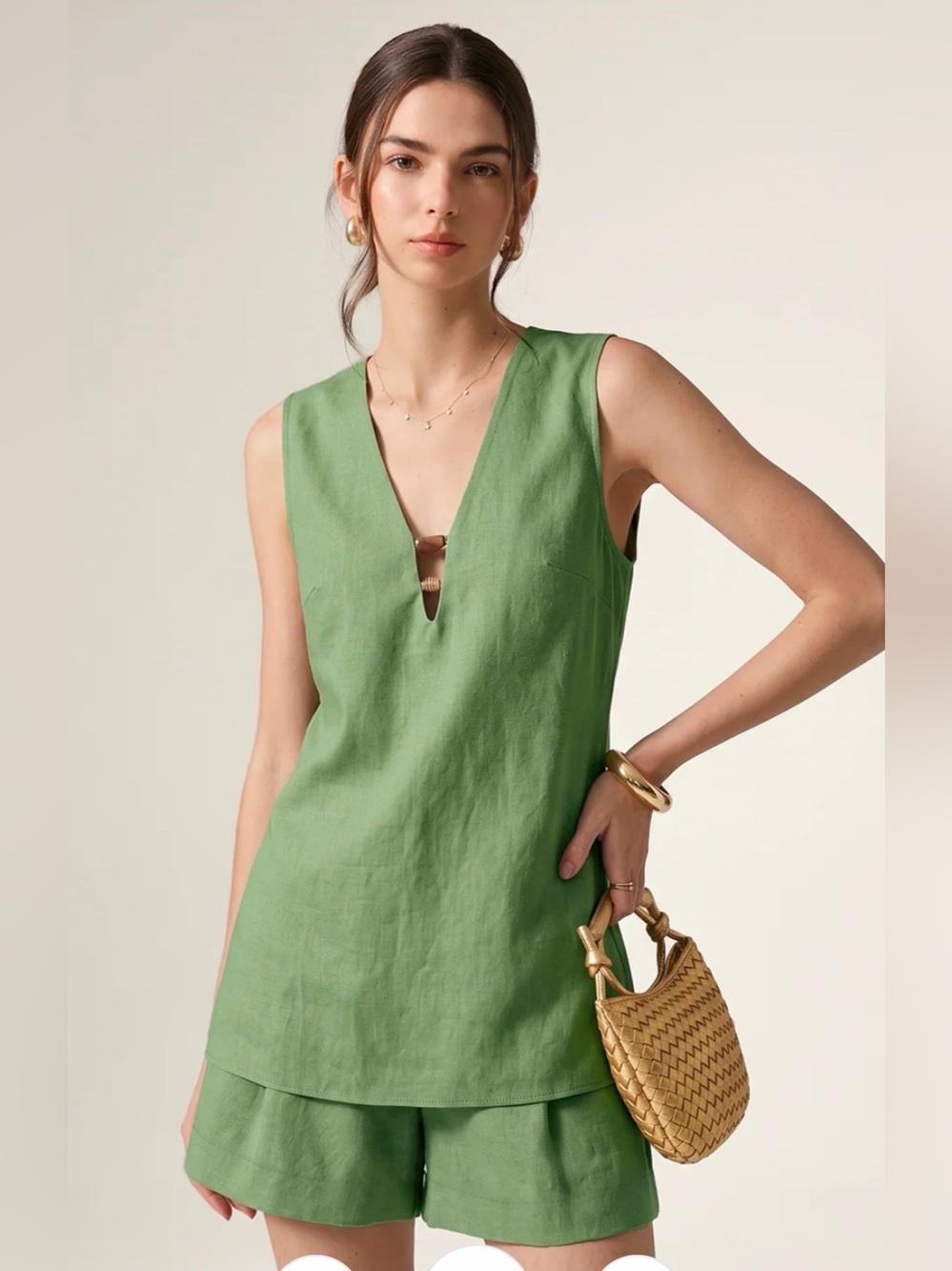 COMMENSE LINEN BLEND TWO PIECE
